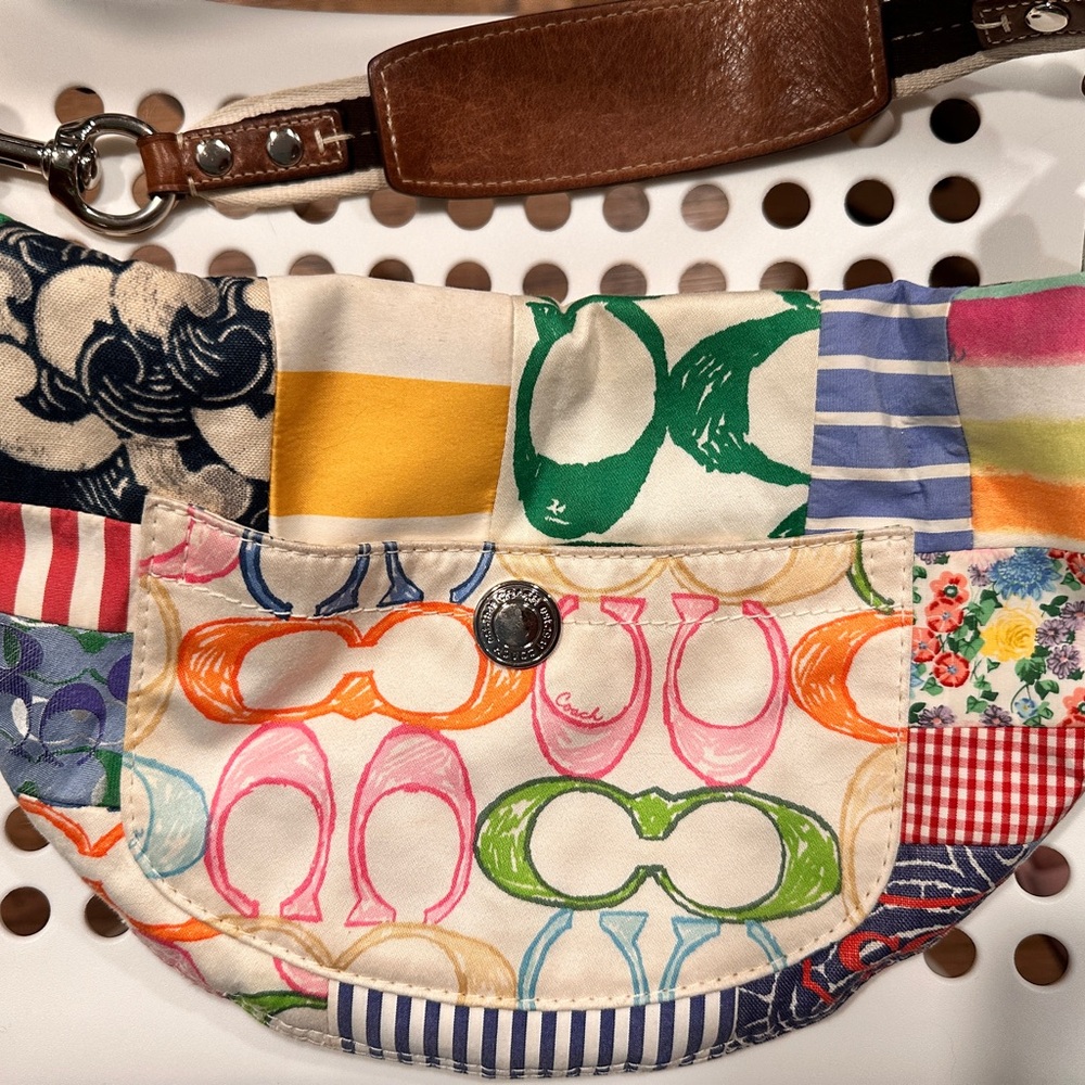 coach patchwork colorful y2k shoulder bag